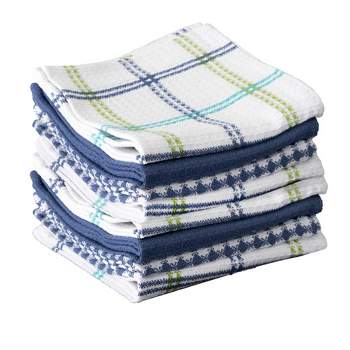 Everyday Living Waffle Weave Dish Cloths - 8 Pack - Blue/White, 12 x 12 in  - Fry's Food Stores