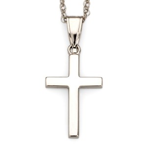 Ross-Simons 14kt White Gold Cross Pendant Necklace - 1 of 3