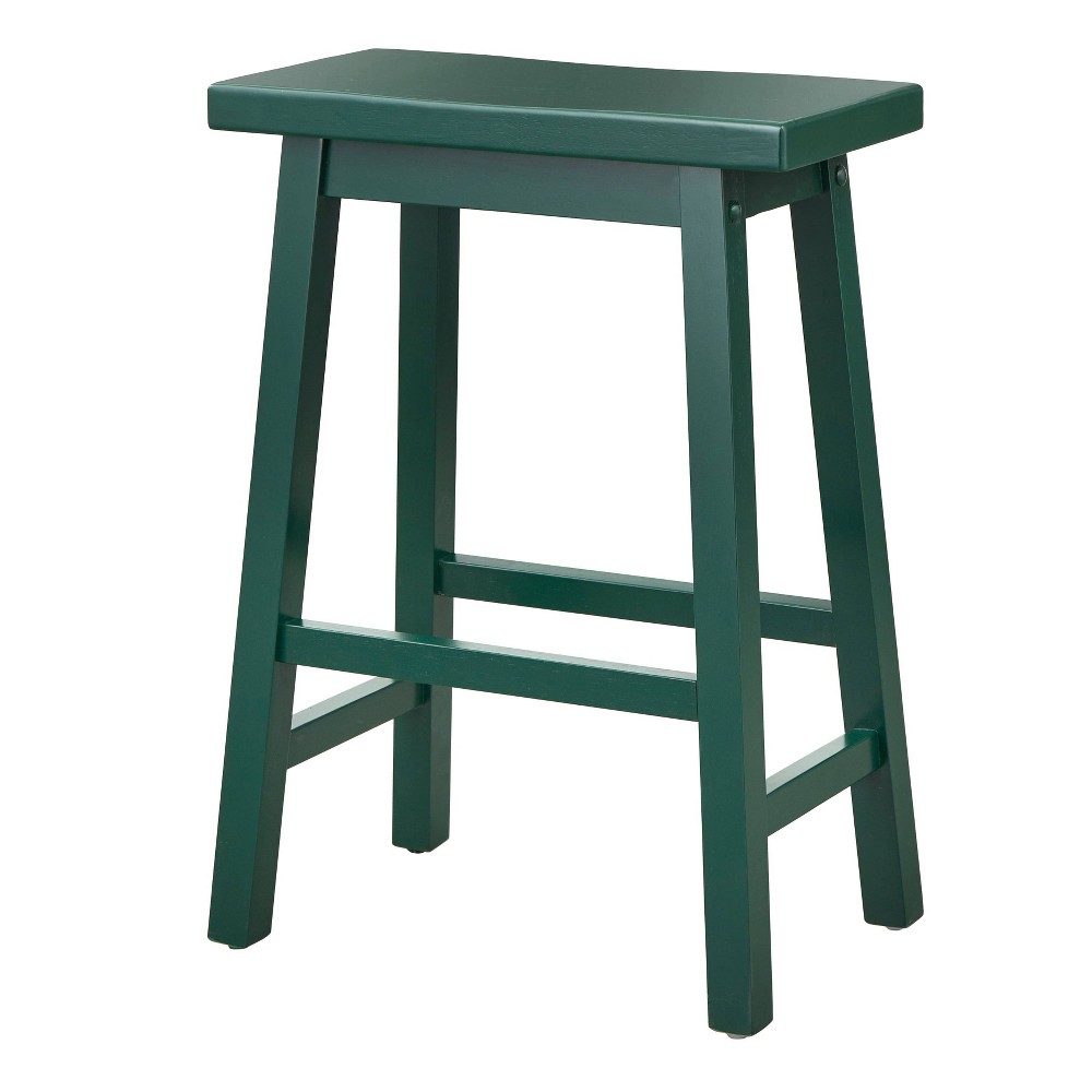 Photos - Chair 24" Arizona Saddle Counter Height Barstool Dark Green - Buylateral