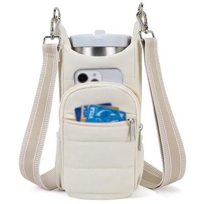 BABYYER Crossbody Water Bottle Bag Water Bottle Pouch Mug Holder with Shoulder Strap for Walking, Hiking and Cycling
