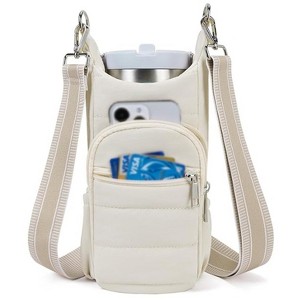 BABYYER Crossbody Water Bottle Bag Water Bottle Pouch Mug Holder with Shoulder Strap for Walking, Hiking and Cycling - 1 of 4