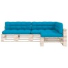 vidaXL 7-Piece Blue Pallet Sofa Cushions Set – Polyester Fabric, Outdoor/Indoor Cushions with Thick Padding and Durable Stitching - 3 of 4