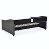 Lyngins Daybed,Upholstered Button Tufted Sofa Bed with 2 Drawers,Waved Shape Arms with Copper Nail,Bed Frame for Bedroom,Living Room - 4 of 4