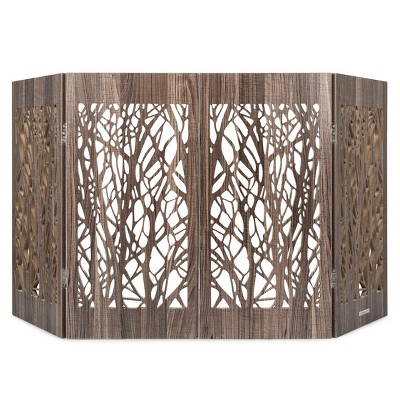 Barnwood Branches Decorative Freestanding Wooden Pet Gate