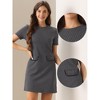 INSPIRE CHIC Women's Work Short Sleeve Vintage Houndstooth Pencil Sheath Dress - 2 of 4