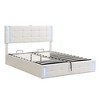 Upholstered Platform Bed, Full/Queen Size LED Platform Bed Frame With USB Charging Station, Modern Stylish Bed Frame - 2 of 4