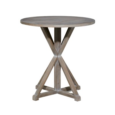 Rustic Brown Solid Wood Round Accent Table 31" Height
