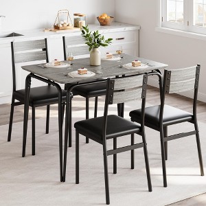 WhizMax Dining Table Set for 4 with Rectangular Wood Top and Cushioned Chairs, 5 Piece Kitchen & Dining Room Sets for Small Space, Apartment - 1 of 4