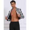 INSPIRE CHIC Men's Single Breasted Notch Lapel Business Crop Stripes Suit Jackets - 2 of 4
