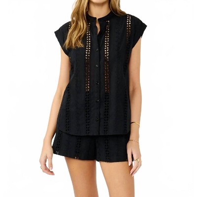 Women's Beachfront Eyelet Camp Shirt - LOVESTITCH