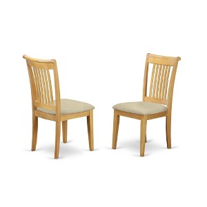 East West Furniture, Dining Chair- Oak Finish, Set of 2 - 1 of 2