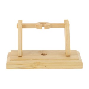 Unique Bargains Detachable Round Fan Style Fan Display Stand Bamboo - 1 of 4