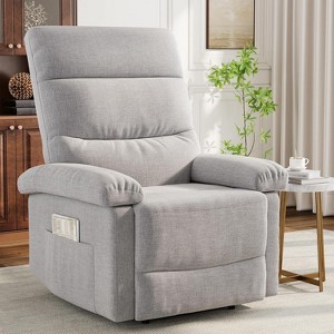 Manual Fabric Recliner Chair for Adults with Side Pocket, Adjustable Single Sofa, Ergonomic Back Support, for Bedroom or Living Room - 1 of 4