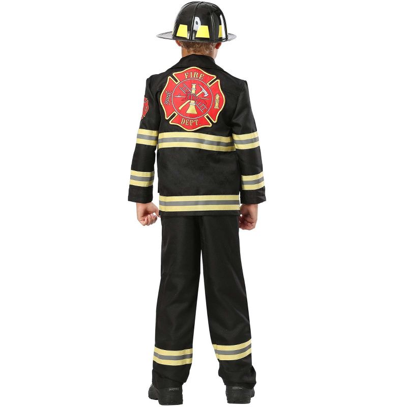 HalloweenCostumes.com Black Uniform Firefighter Costume for Kids, 2 of 4