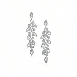 Wedding Bridal Chandelier Earrings, Crystal Rhinestone Drop Dangle for Brides - 1 of 4