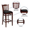 Flash Furniture Vertical Slat Back Wooden Restaurant Barstool - 3 of 4
