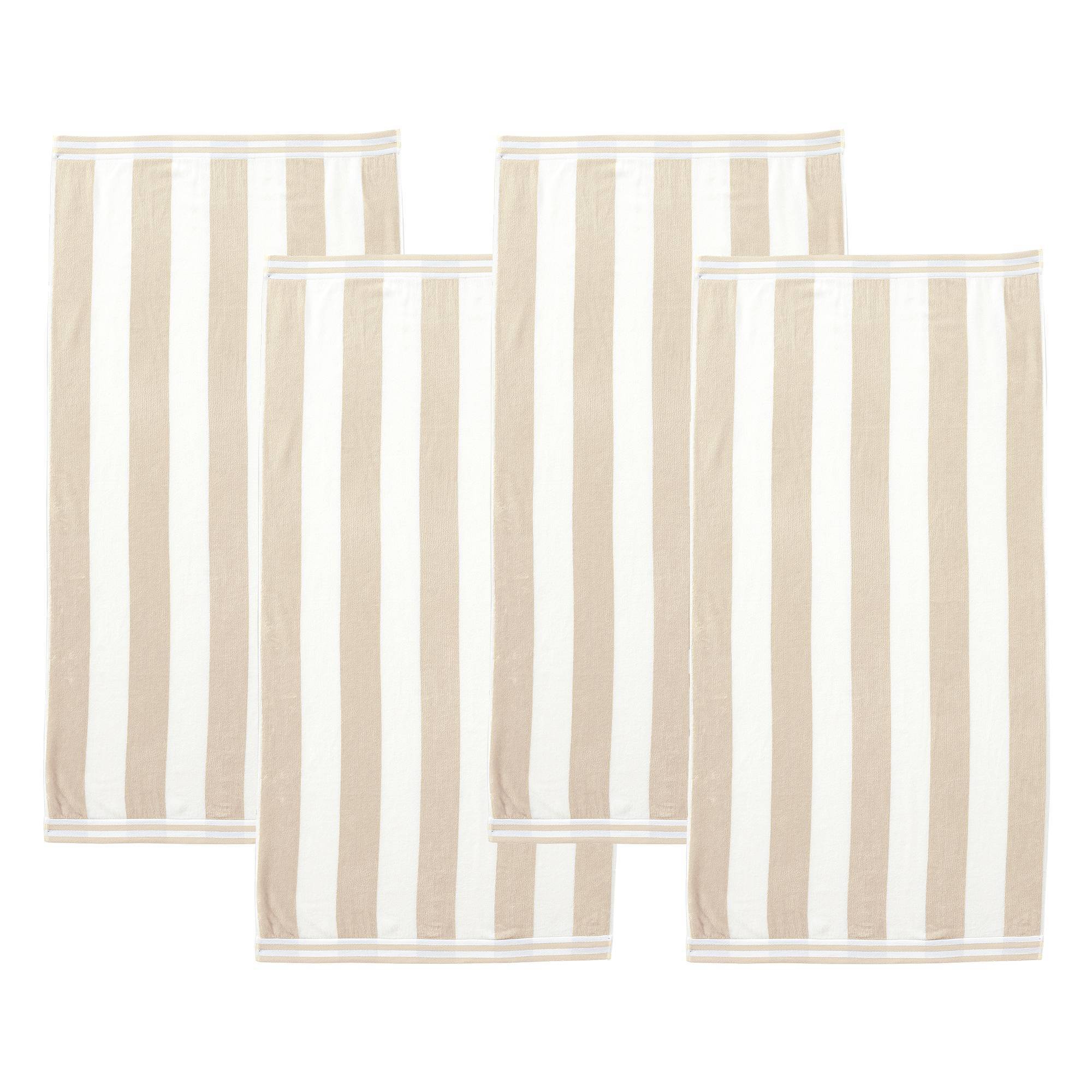 Isla Jade 4pk Cotton Pastel Cabana Beach Towels Linen