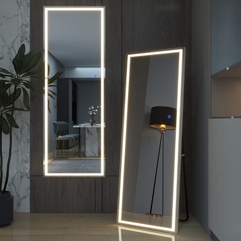 Free standing full length deals mirror with lights