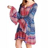 Women's Tassel Tie Bell Sleeve Mini Dress - Velzera - 4 of 4