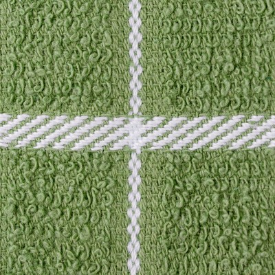 Green and White Cotton Terry Kitchen Towel and Dish Cloth Set, 9-Piece