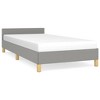 vidaXL Bed Frame with Headboard Light Gray 39.4 in.x74.8 in. Twin Fabric - 2 of 4