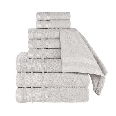 Cotton Medium Weight 9 Piece Bathroom Towel Set by Blue Nile Mills