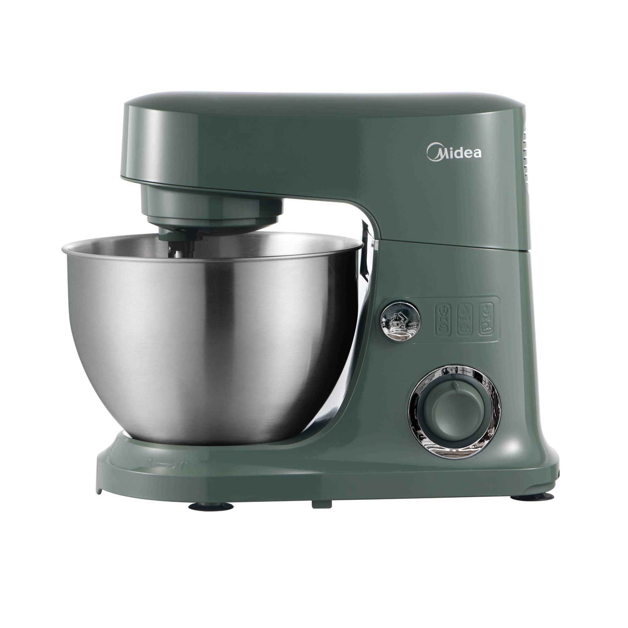 Midea 5qt 6-Speed Stand Mixer Dark Olive Green: 300W, Tilt Back Head, 5 Qt Stainless Steel Bowl, Dishwasher-Safe Parts