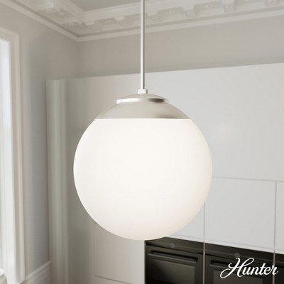 Hepburn 16" Brushed Nickel Globe Pendant with Cased White Glass