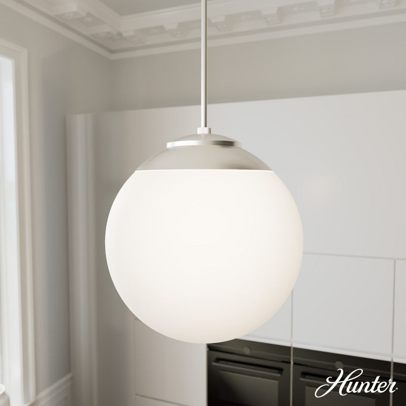 16" 3-Light Hepburn Cased White Glass Pendant Ceiling Light Fixture - Hunter Fan, 3 of 7