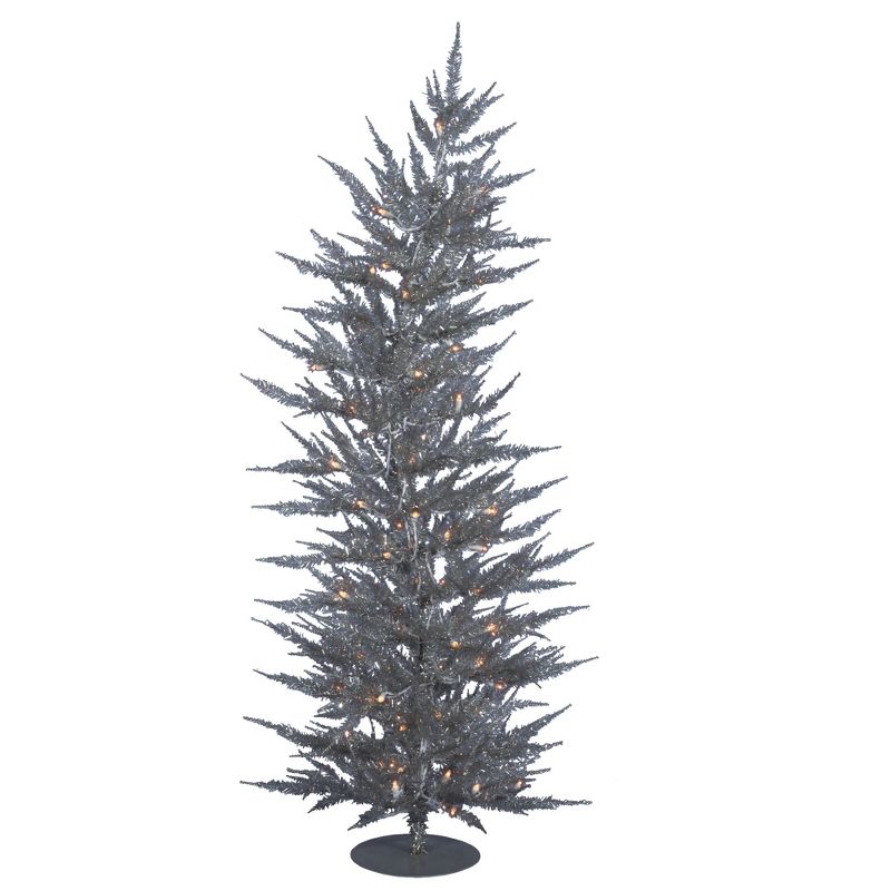 Vickerman Silver Dural LED Laser Artificial Christmas Tree, 1 of 3