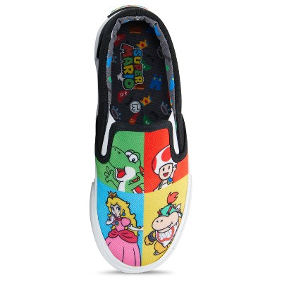 Мужские кроссовки Nintendo Boys Nintendo Mario Athletic Sneakers - Super Mario Slip On Shoes - Mario, Luigi, Kirby and Donkey Kong Slip On Canvas Sneakers (Black, 2) — фото 4