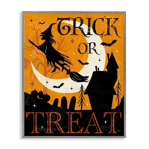 Stupell Industries Trick Or Treat Halloween Witch Framed Giclee Art - 1 of 4
