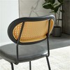 SKRAN Set of 2 Modern Simple Style Dining Chair, PU leather Black Metal Pipe ＆ PP Back Dining Room Furniture Chair for Kitchen, Home - 4 of 4