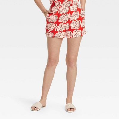 Women's Mid-Rise Linen Pull-On Shorts - A New Day™