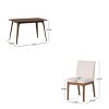5 PCS Dining Set with Mid-Century Modern Design, Faux Wood Top Dining Table, 4 Upholstered Rubber Wood Frame Chairs with Cushions-Baofuwish - 4 of 4