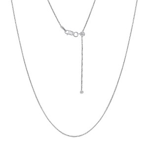 Links of Italy Sterling Silver 1mm Spiga Adjustable Chain - Rhodium Plated - Silver - 14 - 22 inch - 1 of 4