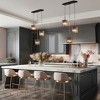 LNC Echonalyri 3-Lights 18.1" Modern Cluster Pendant  Lights, Polished Gold and Matte Black with Smoked Gray Ribble Glass - 4 of 4
