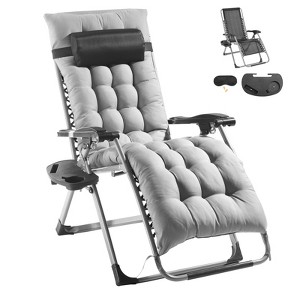 VEVOR Zero Gravity Chair, 26 inch Zero Gravity Recliner Lounge Chair for Indoor and Outdoor, Adjustable Anti Gravity Chair, 500 lbs, Gray - 1 of 4