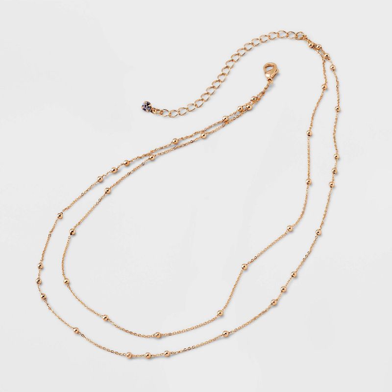 Gold 2 Row Satellite Chain Necklace - A New Day&#8482; Gold, 4 of 8