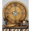 Mediterranean Wood Wall Clock Brown - Olivia & May: Oversized, Analog Display for Living Room, Indoor Use - 2 of 4