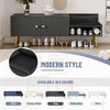 Modern Shoe Storage Bench with Hidden Storage and Upholstered Cushions for Bedside (Navy) - 4 of 4