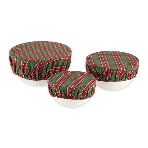Design Imports O Christmas Tree Plaid Dish Cover Set/3 - 1 of 4
