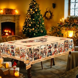 Christmas Tablecloth, Festive Holiday Dining Table Cover with Seasonal Patterns, Dustproof Easy-Care for Home Decor - 1 of 4