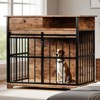 Dog Crate Furniture , Large Dog Cage Furniture with Tray for Medium Large Dogs, Wooden Dog Kennel Furniture - 3 of 4