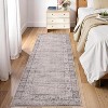 Washable Vintage Border Runner Rug Non-Slip Low Pile Stain-Resistant Boho Throw Carpet for Kitchen Hallway Living Room Bedroom. - 2 of 4