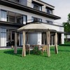 Tangkula 11.5'Outdoor Patio Round Dome Gazebo Canopy Shelter Double Roof Steel Brown - 3 of 4