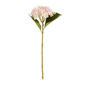 Saro Lifestyle Hydrangea Stem Floral Accent (Set of 12), 18", Pink - 1 of 1