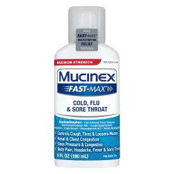 Mucinex Fast-Max Cold, Flu, & Sore Throat Relief Liquid - Acetaminophen - 6 fl oz