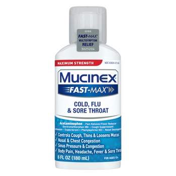 Mucinex Max Strength Cold, Flu & Sore Throat Medicine - Liquid - 6 fl oz