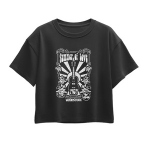 Girls' - Woodstock - Summer Of Love Short Sleeve Boxy Graphic T-Shirt - 1 of 3